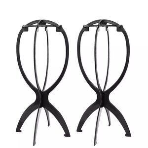2 Pack Wig Hat Head Stand Display 14.2 Inches Holder For Multiple Wigs Black
